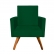 Kit 01 Namoradeira e 02 Poltronas Decorativa Nina com Pés Madeira Suede Verde