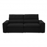 Sofa 2 Lugares Retratil Reclinavel Atenas 2,30 M Suede Preto