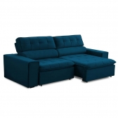 Sofa 2 lugares retratil atenas 2,50 m suede azul marinho