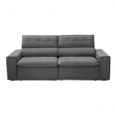 Sofa 2 Lugares Retratil Reclinavel Libano 1,60 M Veludo Cinza