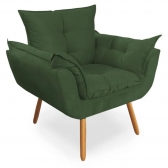 Kit 02 Poltronas Decorativa Opala Deluxe Suede Verde