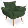 Kit 02 Poltronas Decorativa Opala Deluxe Suede Verde