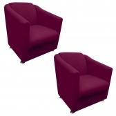 Kit 02 Poltronas Decorativa Bia Suede Marsala