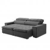 Sofa 2 Lugares Retratil Reclinavel Libano 1,60 M Veludo Cinza