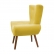 Poltrona Decorativa Bella Pés Madeira Suede Amarelo