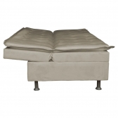 Sofa Cama 3 Lugares Retratil Reclinavel Manu 1,90 M Suede Bege