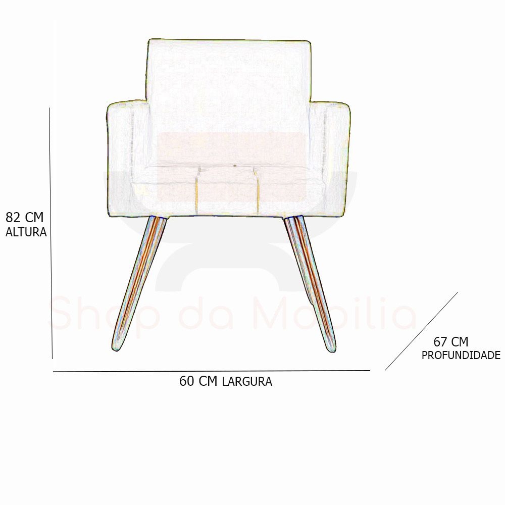 Poltrona Decorativa Beatriz Pés Madeira Suede Amarelo