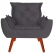 Kit 02 Poltronas Decorativa Melissa Pés Madeira Suede Cinza