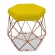 Puff Decorativo Onix Hexagonal Suede Amarelo