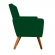 Kit 01 Namoradeira e 02 Poltronas Decorativa Nina com Pés Madeira Suede Verde