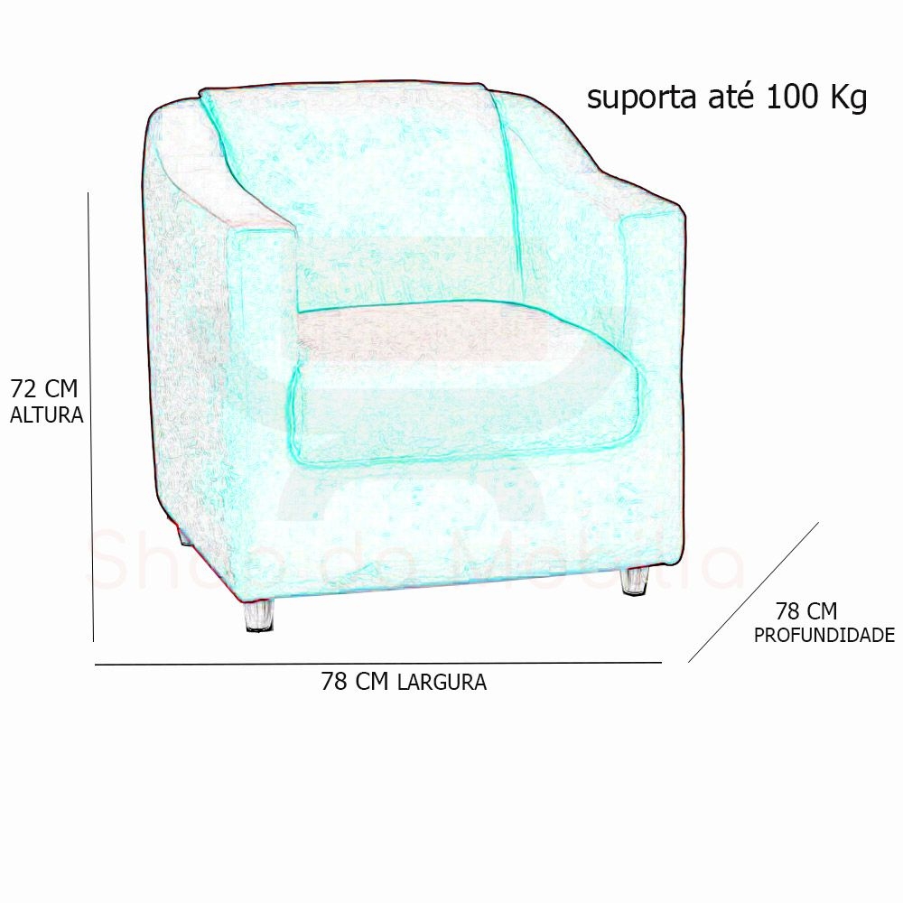 Kit 02 Poltronas Decorativa Bia Suede Marsala