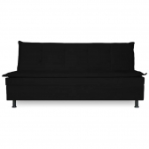 Sofa Cama 3 Lugares Retratil Reclinavel Manu 1,90 M Suede Preto