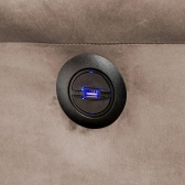Poltrona Reclinavel Eletrica Malibu com USB Veludo Bege