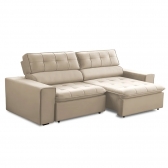Sofa 2 Lugares Retratil Reclinavel Atenas 1,60 M Suede Bege
