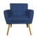 Kit 02 Poltronas Decorativas Onix Pés Madeira Suede Azul Marinho