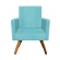 Poltrona Decorativa Nina Pés Madeira Suede Turquesa