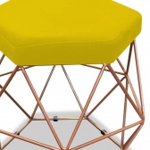 Puff Decorativo Onix Hexagonal Suede Amarelo