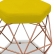 Puff Decorativo Onix Hexagonal Suede Amarelo