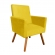 Poltrona Decorativa Beatriz Pés Madeira Suede Amarelo