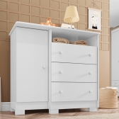 Penteadeira Camarim Escrivaninha Clara Com Cômoda Sapateira Infantil 1 Porta 3 Gavetas Laís Branco Clique Chique