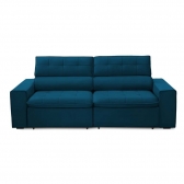 Sofa 2 lugares retratil atenas 2,50 m suede azul marinho