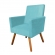 Poltrona Decorativa Nina Pés Madeira Suede Turquesa