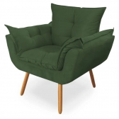 Kit 02 Poltronas Decorativa Opala Deluxe Suede Verde