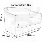 Namoradeira Decorativa Bia 2 Lugares Suede Turquesa