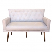 Namoradeira Decorativa Julieta 1,20 M Pés Madeira Suede Bege