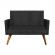 Namoradeira Decorativa Nina com Pés Madeira Suede Preto