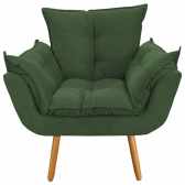 Poltrona Decorativa Opala Deluxe Suede Verde