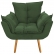 Poltrona Decorativa Opala Deluxe Suede Verde