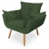 Poltrona Decorativa Opala Deluxe Suede Verde