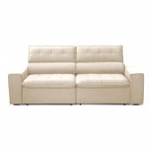 Sofa 2 Lugares Retratil Reclinavel Libano 2,50 M Veludo Bege