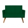 Kit 01 Namoradeira e 02 Poltronas Decorativa Nina com Pés Madeira Suede Verde