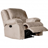 Poltrona Reclinavel Eletrica Malibu com USB Veludo Bege