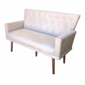 Namoradeira Decorativa Julieta 1,20 M Pés Madeira Suede Bege