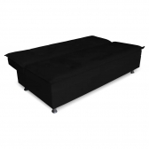 Sofa Cama 3 Lugares Retratil Reclinavel Manu 1,90 M Suede Preto