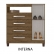 Kit Cômoda Sapateira 1 Porta 4 Gavetas Porto Belo Com Multiuso Cairo 2 Portas Teka Champanhe