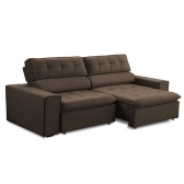 Sofa 2 Lugares Retratil Reclinavel Libano 1,60 M Veludo Marrom