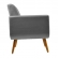 Combo Poltrona Decorativa Cristal com Puff Redondo Pés Madeira Suede Cinza